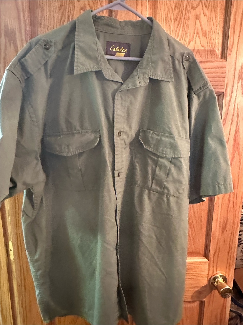 Cabela's Men's Olive Green Short-Sleeve Field Shirt Jacket